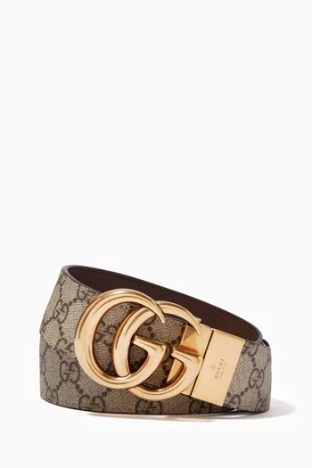 GG Marmont Reversible Belt in GG Supreme Canvas & Leather
