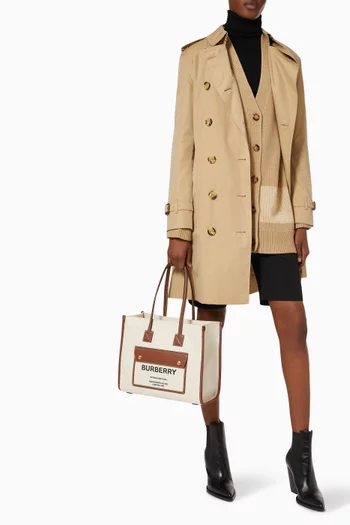 Small Freya Tote Bag in Canvas & Leather    