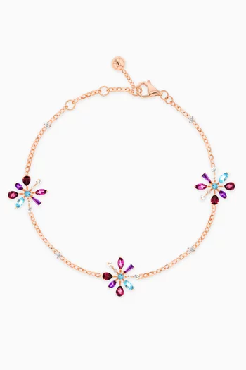 Fireworks Flare Semi Precious Anklet in 18kt Rose Gold     
