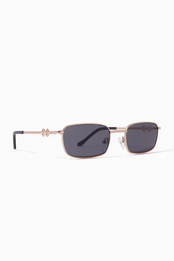 Ellie Rectangle Sunglasses in Metal 