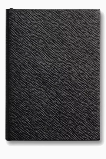 Panama Soho Notebook with Blank Pages in Crossgrain Leather      