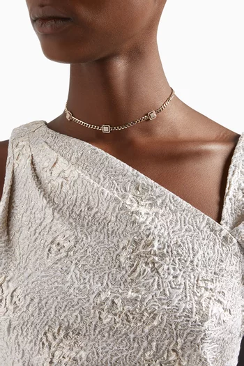 قلادة قوة مرصعة بالماس ذهب وردي عيار 18