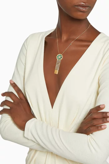 قلادة ورد تراث بحلي متدلية ذهب أصفر عيار 18