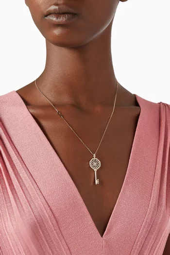 Muftah Turath Medium Diamond Pendant in 18kt Rose Gold       