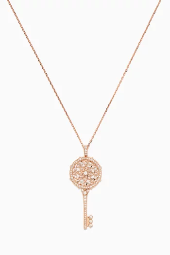 Muftah Turath Medium Diamond Pendant in 18kt Rose Gold       