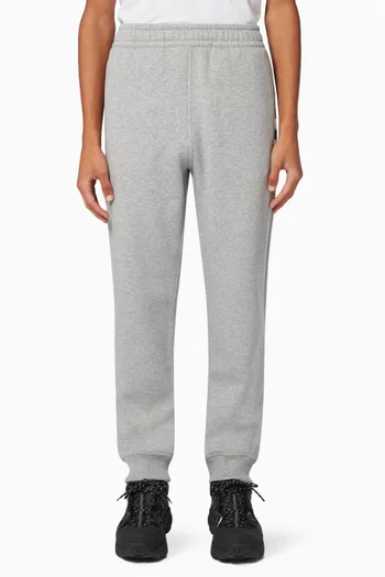 Check Panel Jogging Pants in Brushed-back Cotton Blend   