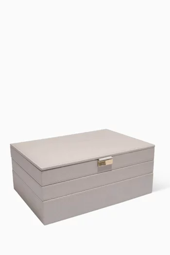 Supersize 3-Layer Jewellery Box in Vegan Leather       