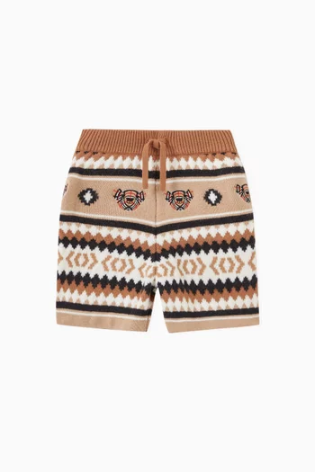 Shorts in Fair Isle Wool Cashmere   