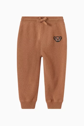 Thomas Bear Motif Jogging Pants in Cashmere     