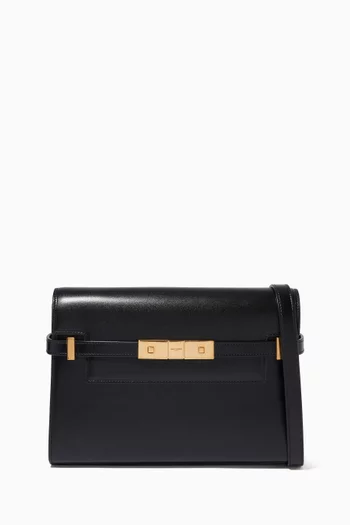 Manhattan Small Shoulder Bag in Box SAINT LAURENT Leather            