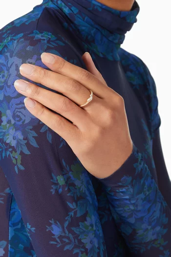 Petite X Ring with Pavé Diamonds in 18kt Yellow Gold   