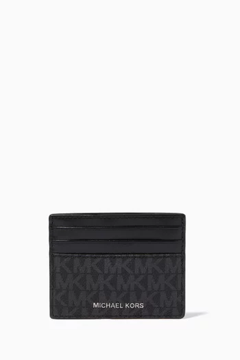 Cardholder in Logo Canvas & Leather 