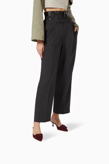 حذاء مايسيل مفتوح من الخلف بكعب 50 مم شمواه