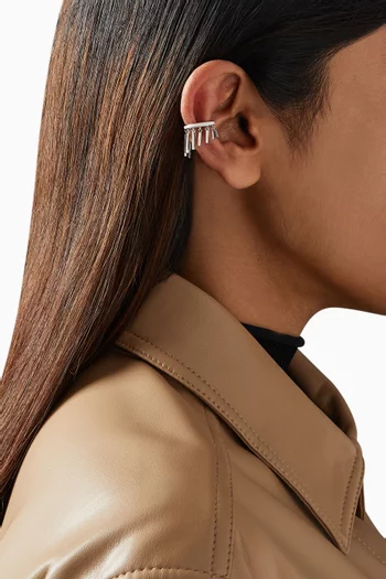 Enamel Bar Single Ear Cuff in 18kt White Gold