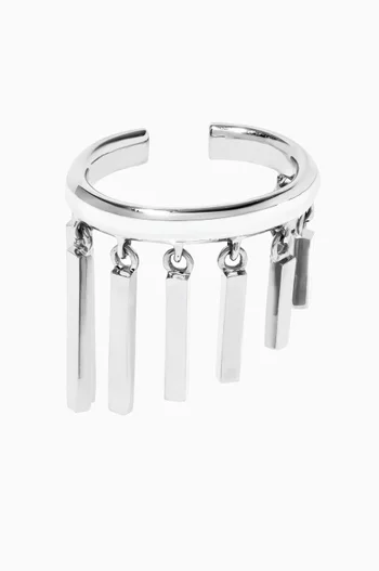 Enamel Bar Single Ear Cuff in 18kt White Gold