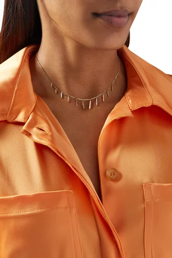 Diamond Bar Necklace in 18kt Yellow Gold