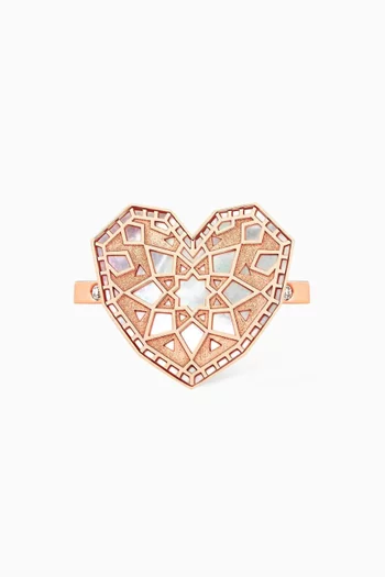 Qalb Turath Large Ring in 18kt Rose Gold 