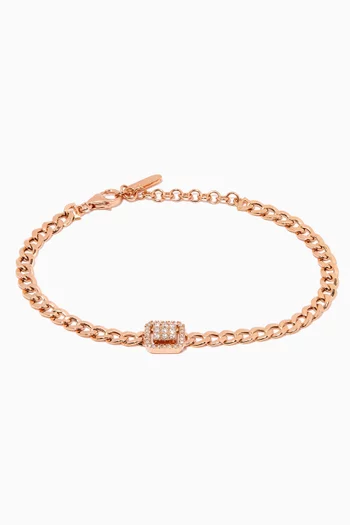 Quwa Square Diamond Bracelet in 18kt Rose Gold