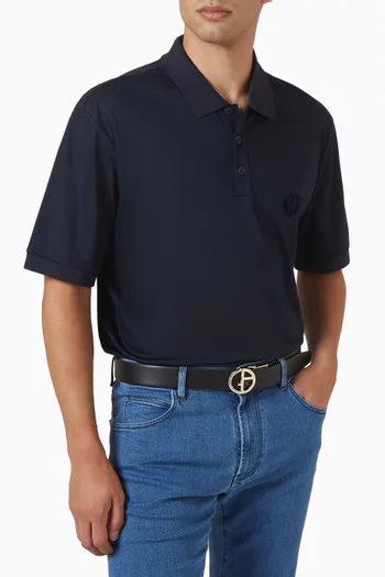 Reversible GA Logo Belt in Leather