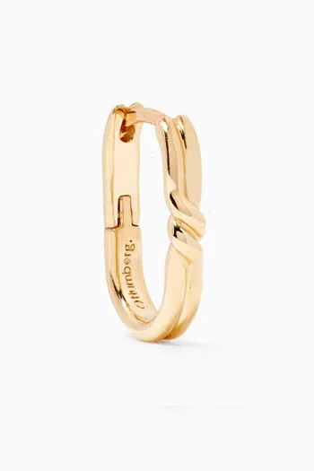Duo Twisted Single Huggie in 9kt Yellow Gold  