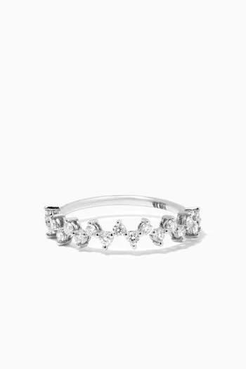 Diamond Crown Ring in 14kt White Gold 