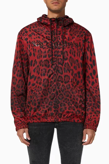 Leopard Print Jacket in Nylon     