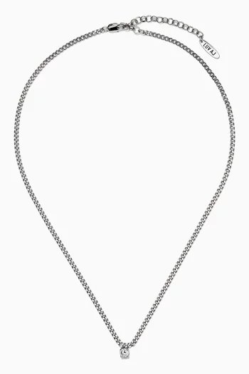 Bardot Stud Pendant Necklace in Silver-plated Brass  