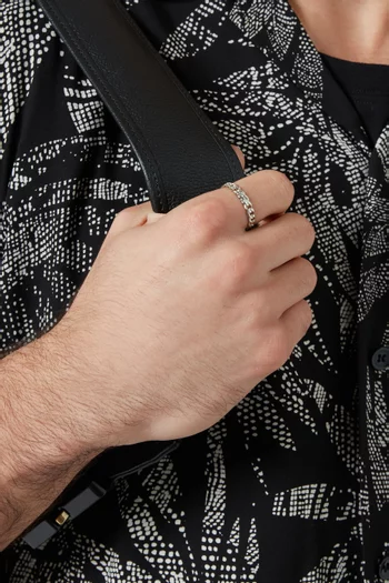 خاتم بتصميم سلسلة كوبية فضة إسترلينية