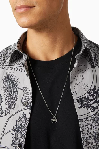 Cancer Zodiac Pendant with Chain Necklace in Silver Plating 