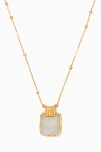 Rhodochrosite Lena Charm Necklace in 18kt Gold Vermeil   