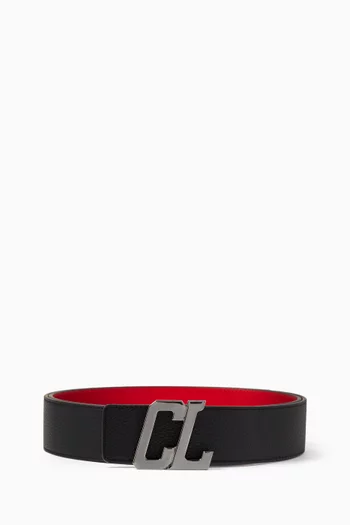 حزام هابي روي بوجهين وشعار الماركة جلد عجل