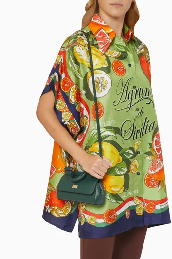 Small Miss Sicily East West Bag in Dauphine Leather