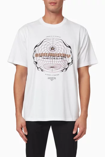 Globe Graphic Oversized T-shirt in Cotton Jersey 