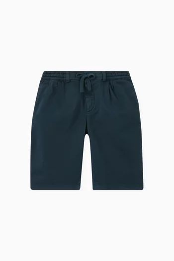 Embroidered Logo Shorts in Cotton Drill 