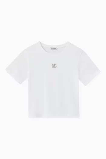 DG Embellished Appliqué T-shirt in Cotton Jersey 