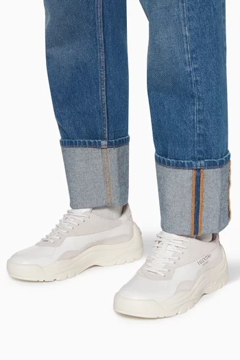 Valentino Garavani Gumboy Sneakers in Calfskin & Suede