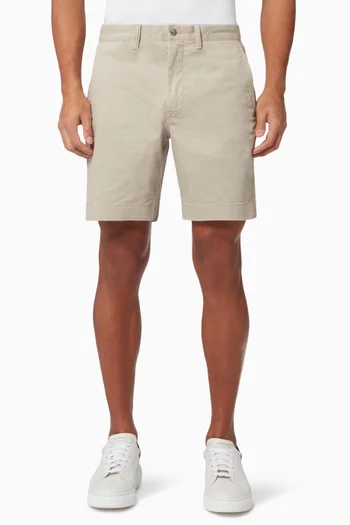 شورت بيدفورد تويل مطاطي بقصة ساقين مستقيمتين