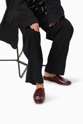 Cozy BB Mules in Crocodile Embossed Calfskin    