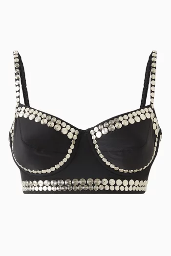Stud-embellished Bikini Top