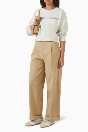 سويت شيرت مطرز بشعار الماركة قطن