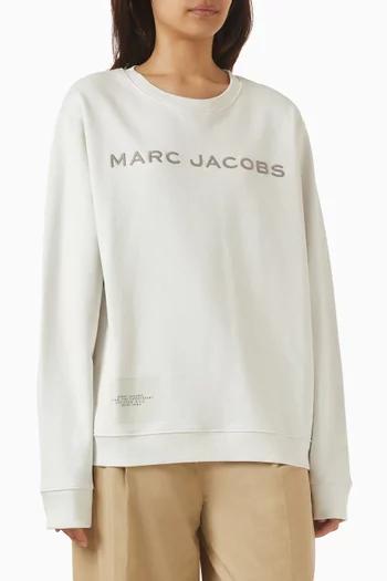 سويت شيرت مطرز بشعار الماركة قطن