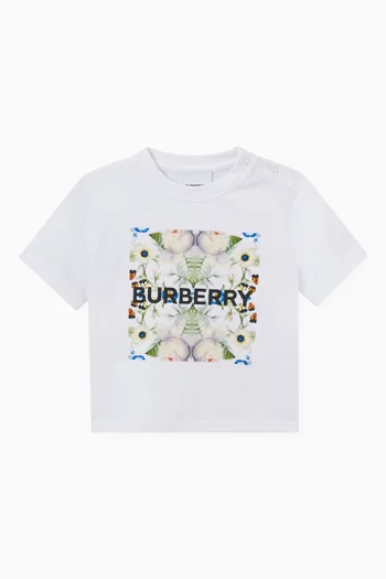 Montage Print T-shirt in Cotton Jersey 