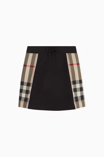 Milly Side Checks Skirt in Cotton  
