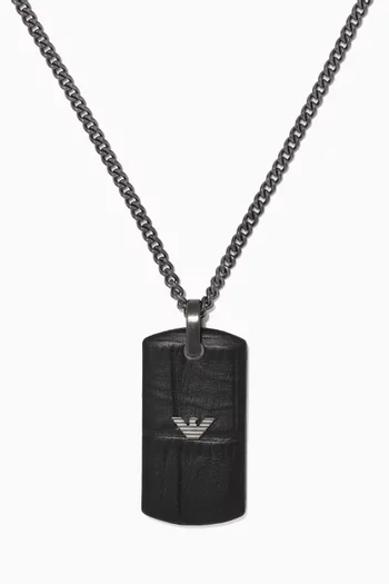 EA Eagle Dog Tag Necklace in Stainless Steel   