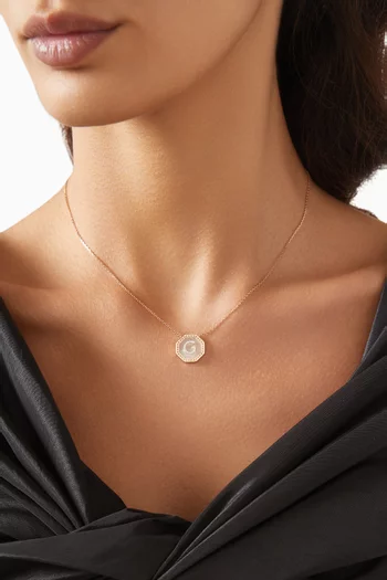 Harf Turath Letter Diamond Necklace in 18kt Rose Gold