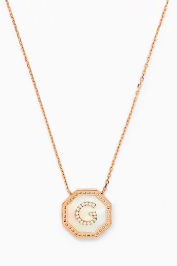 Harf Turath Letter Diamond Necklace in 18kt Rose Gold