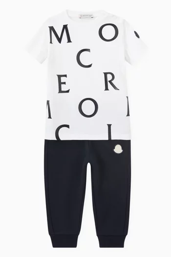 Logo T-shirt in Stretchy Cotton 