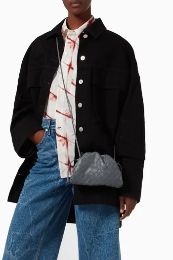 حقيبة باوتش ميني جلد نابا مجدول