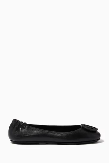 Minnie Travel Ballet Flats in Leather  