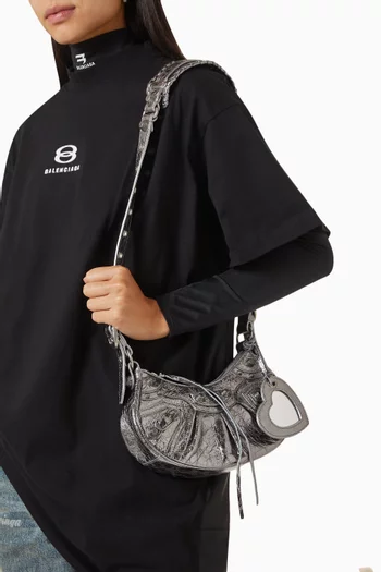 XS Le Cagole Shoulder Bag in Metallic Arena Lambskin